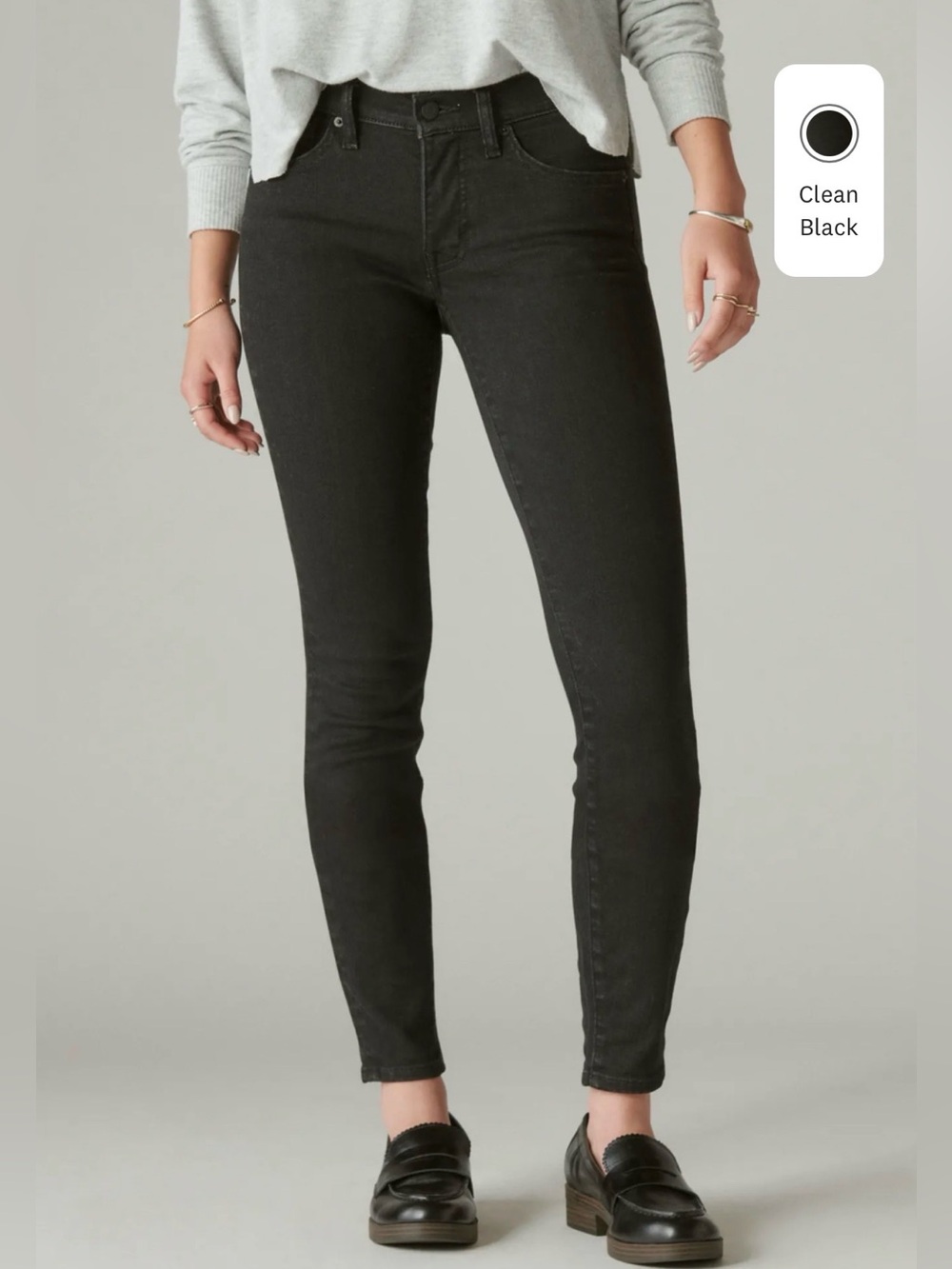 Lucky Brand Black Ava Mid Rise Skinny Jeans - 10/30